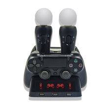 Load image into Gallery viewer, iPlay Gamepad Charger Multifunctional Charging Base For PS4 / PS4 Move / PS VR, For PS4 VR/PS VR/PS Move