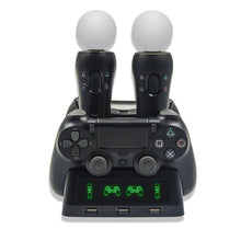Load image into Gallery viewer, iPlay Gamepad Charger Multifunctional Charging Base For PS4 / PS4 Move / PS VR, For PS4 VR/PS VR/PS Move