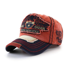 Load image into Gallery viewer, YANG GUAN Eagle Pattern Embroidered Washed Baseball Cap Sun Protection Cap
