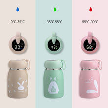 Load image into Gallery viewer, Cartoon Thermos Mug Intelligent Temperature Measurement Color Change Display Temperature Water Cup Couple Children Student Cup, Digital Display, Pink, Digital Display, Blue, Digital Display, Green, Digital Display, Brown