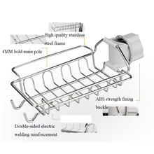 Load image into Gallery viewer, Faucet Rack Stainless Steel Perforated Free Kitchen Sink Storage Rack Rag Sponge Drain Rack, Type A, Type B, Type C