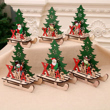 Load image into Gallery viewer, Christmas Decorations Christmas Painted Wooden Assembly DIY Sleigh Car Decoration Jigsaw Puzzle Gift, Small, Large