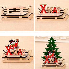 Load image into Gallery viewer, Christmas Decorations Christmas Painted Wooden Assembly DIY Sleigh Car Decoration Jigsaw Puzzle Gift, Small, Large