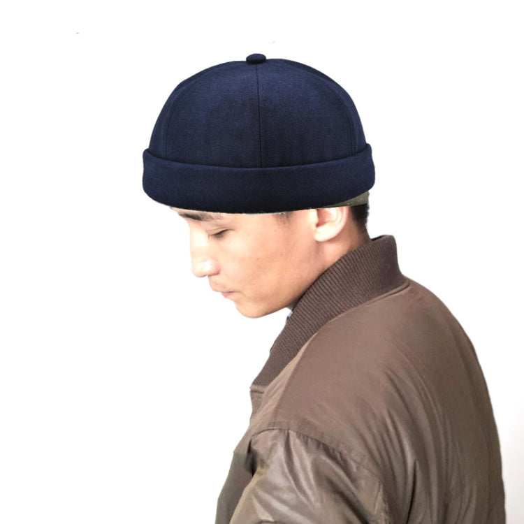 G12788 Iron Mark Street Melon Skullcap Retro Flanged Landlord Hat without Eaves
