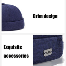 Load image into Gallery viewer, G12788 Iron Mark Street Melon Skullcap Retro Flanged Landlord Hat without Eaves