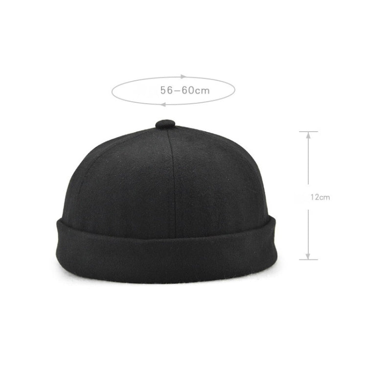 G12788 Iron Mark Street Melon Skullcap Retro Flanged Landlord Hat without Eaves