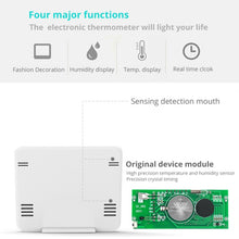 Load image into Gallery viewer, Multifunction Automatic Electronic Temperature and Humidity Monitor Clock with 3.2 inch Large LCD Screen, Automatic Monitor