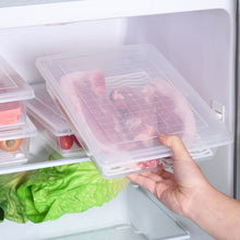 Load image into Gallery viewer, Kitchen Refrigerator Drainable Fresh-Keeping Box Food Plastic Sealed Freezer Storage Box Fish Fresh Box, 27x20x5.5cm, 27x11x6cm