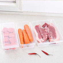 Load image into Gallery viewer, Kitchen Refrigerator Drainable Fresh-Keeping Box Food Plastic Sealed Freezer Storage Box Fish Fresh Box, 27x20x5.5cm, 27x11x6cm