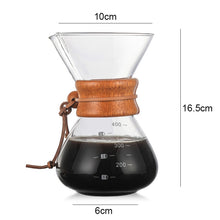 Load image into Gallery viewer, Hand Coffee Pot High Temperature Resistant 400ml Glass Coffee Pot, Pot Without Strainer, Pot With Strainer