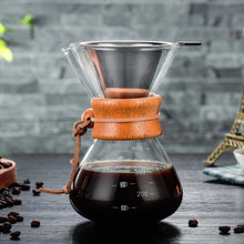 Load image into Gallery viewer, Hand Coffee Pot High Temperature Resistant 400ml Glass Coffee Pot, Pot Without Strainer, Pot With Strainer