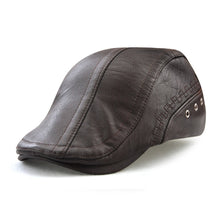 Load image into Gallery viewer, 12982 Autumn and Winter Adjustable PU Leather Perforated Peaked Cap
