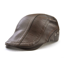 Load image into Gallery viewer, 12982 Autumn and Winter Adjustable PU Leather Perforated Peaked Cap