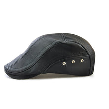 Load image into Gallery viewer, 12982 Autumn and Winter Adjustable PU Leather Perforated Peaked Cap