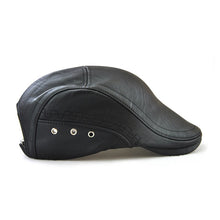 Load image into Gallery viewer, 12982 Autumn and Winter Adjustable PU Leather Perforated Peaked Cap