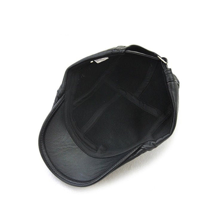 12982 Autumn and Winter Adjustable PU Leather Perforated Peaked Cap