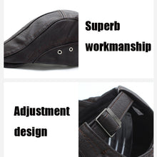 Load image into Gallery viewer, 12982 Autumn and Winter Adjustable PU Leather Perforated Peaked Cap