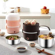 Load image into Gallery viewer, LINGRUI Multi-Function Electric Lunch Box Electric Heating Insulation Cooking Mini Rice Cooker, CN Plug, Double Layer, Three Layer