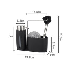 Load image into Gallery viewer, Soap Dispenser Kitchen Sink Steel Wire Ball Pot Brush Rag Storage Rack Set, Brush Rag Storage Rack Set