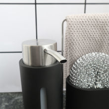 Load image into Gallery viewer, Soap Dispenser Kitchen Sink Steel Wire Ball Pot Brush Rag Storage Rack Set, Brush Rag Storage Rack Set