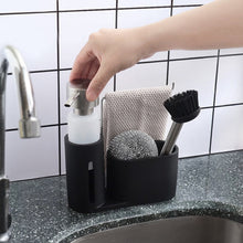 Load image into Gallery viewer, Soap Dispenser Kitchen Sink Steel Wire Ball Pot Brush Rag Storage Rack Set, Brush Rag Storage Rack Set