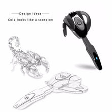 Load image into Gallery viewer, PS3 Bluetooth 5.0 Scorpion Unilateral Hanging Ear Bluetooth Earphone Black Hole Headset