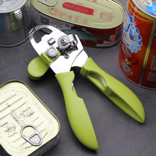 Load image into Gallery viewer, 4 in 1 Multifunctional Can Opener Kitchen Household Lid Opener Canning Knife, Black, Green