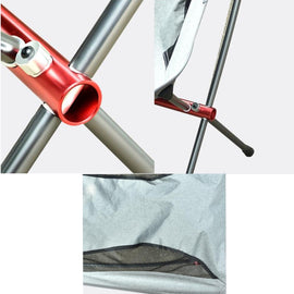 Outdoor Portable Folding Chair Ultralight Aluminum Alloy Moon Camping Beach Chair, Rice Gray Surface-Red Background, Rice Gray Surface-Blue Background, Black Surface-Red Background, Black Surface-Blue Background