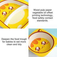 Load image into Gallery viewer, Baby Dish Tableware Set Cartoon Fork Feeding Dishes for Kids Utensils Natural Bamboo Fiber Bowl With Cup Spoon Plate