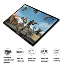 Load image into Gallery viewer, ZGYNK TPZ1303 Type-c Portable Computer Extender Display, US Plug, 10.1 inch 2560x1400, 11.6 inch 1920x1080, 13.3 inch 1920x1080, 13.3 inch 2560x1400, 14.1 inch 2560x1400, 15.6 inch 1920x1080, 15.6 inch 3840x2160