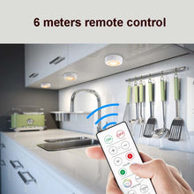 Load image into Gallery viewer, 6 PCS / Set 16 Color RGB LED Night Light Strobe Atmosphere Pat Light Remote Control Cabinet Light with 2 Remote Control