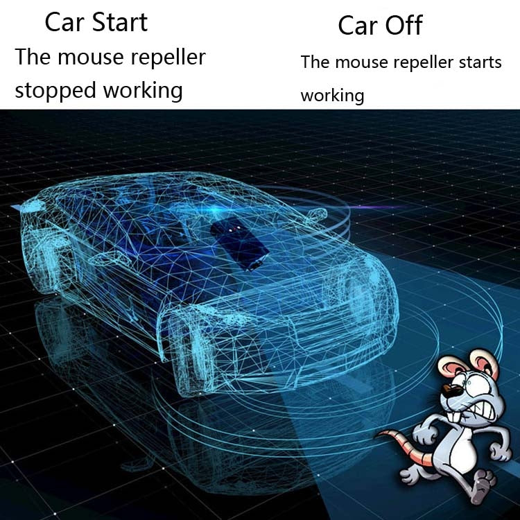 Ultrasonic Car Repeller Car Engine Compartment Electronic Repeller Micro-Light Wave Insect Repellent, DC Black, USB Black, Battery Black