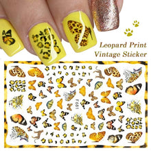 Load image into Gallery viewer, 10pcs 3D Adhesive Butterfly Retro Rose Color Nail Art Sticker