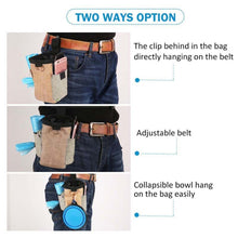 Load image into Gallery viewer, Outdoor Pet Training Bag Dog Training Pockets Pet Snack Storage Bag Pockets, Brown Waist Bag, Brown Waist Bag+Folding Bowl
