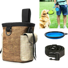 Load image into Gallery viewer, Outdoor Pet Training Bag Dog Training Pockets Pet Snack Storage Bag Pockets, Brown Waist Bag, Brown Waist Bag+Folding Bowl