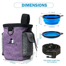 Load image into Gallery viewer, Pet Training Waist Bag With Belt Portable Outing Training Pet Snack Bag, Purple Waist Bag, Purple Waist Bag+Folding Bowl
