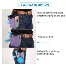 Load image into Gallery viewer, Pet Training Waist Bag With Belt Portable Outing Training Pet Snack Bag, Purple Waist Bag, Purple Waist Bag+Folding Bowl