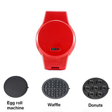 Load image into Gallery viewer, 3-in-1 Multi-Function Eleictric Baking Pan Breakfast Maker Donut Sandwich Waffle Maker Pizza Maker, EU Plug, 3-in-1 Multi-Function Waffle Maker