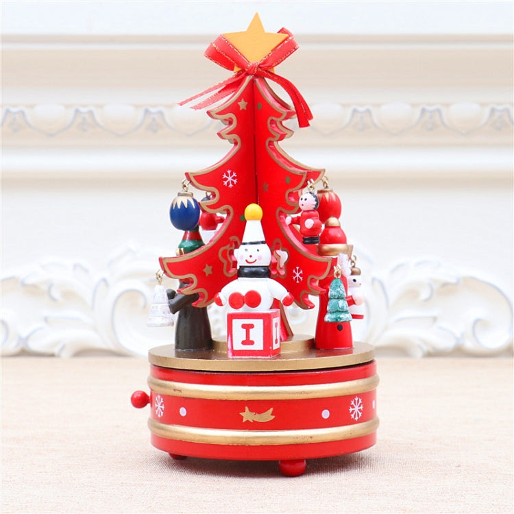 Christmas Decorations Christmas Tree Wooden Rotating Music Box