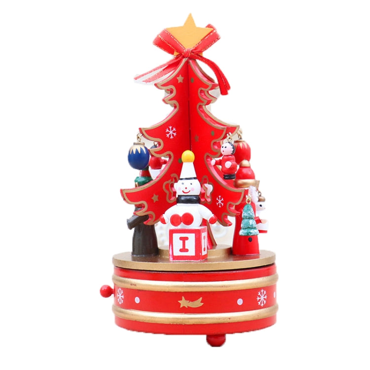Christmas Decorations Christmas Tree Wooden Rotating Music Box