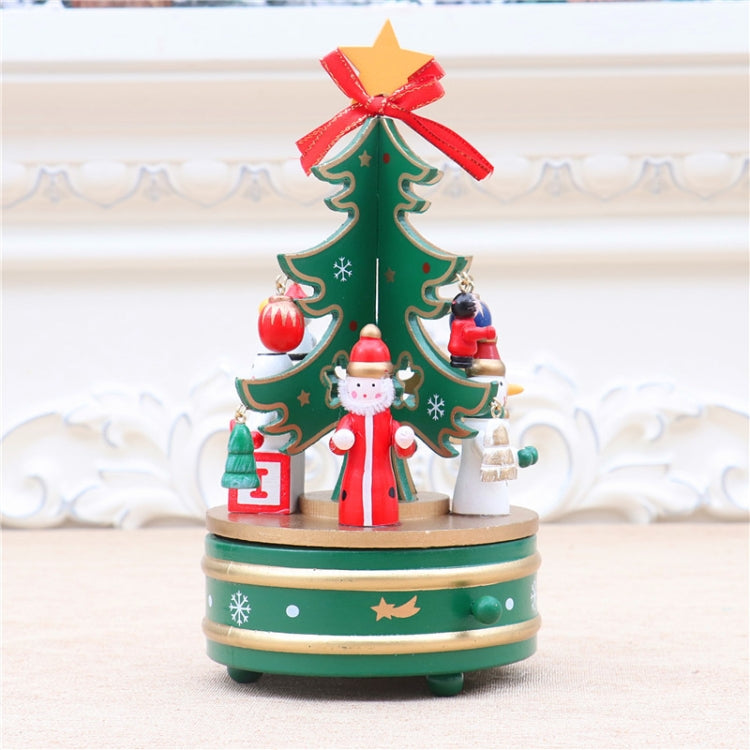 Christmas Decorations Christmas Tree Wooden Rotating Music Box