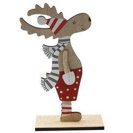 Christmas Decoration Wooden Painted Christmas Elk Ornaments