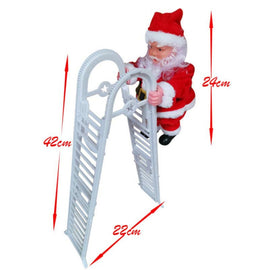 Electric Santa Claus Toy Christmas Children Gift Decoration, Double Ladder C, Ladder A House, Climbing Beads, Red Ladder