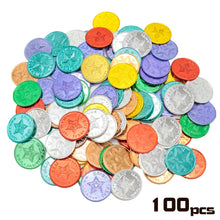 Load image into Gallery viewer, 100 PCS / Bag Pirate Gold Coin Seven Color Lucky Coin Christmas Game Props