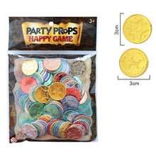Load image into Gallery viewer, 100 PCS / Bag Pirate Gold Coin Seven Color Lucky Coin Christmas Game Props