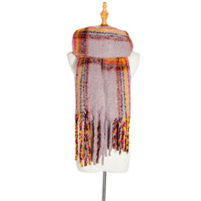 Load image into Gallery viewer, Autumn &amp; Winter Polyester Ladies Warmth Thickened Fringed Fine Grid Scarf