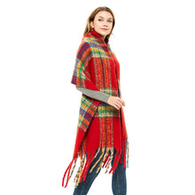 Load image into Gallery viewer, Autumn &amp; Winter Polyester Ladies Warmth Thickened Fringed Fine Grid Scarf