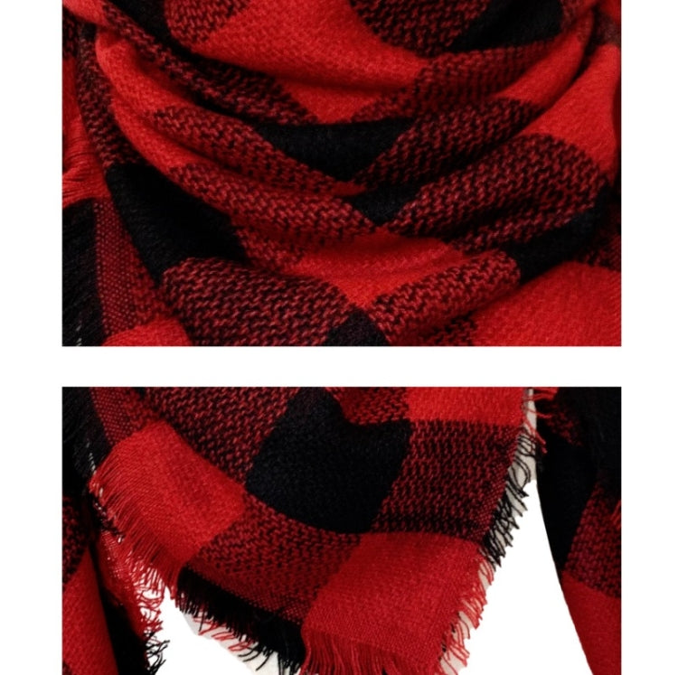 Checkered Pattern Autumn & Winter Ladies Cashmere Scarf