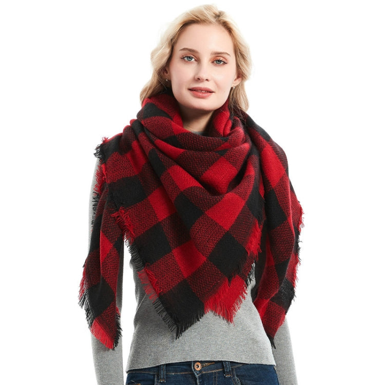 Checkered Pattern Autumn & Winter Ladies Cashmere Scarf