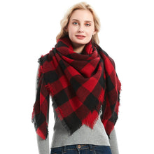 Load image into Gallery viewer, Checkered Pattern Autumn &amp; Winter Ladies Cashmere Scarf